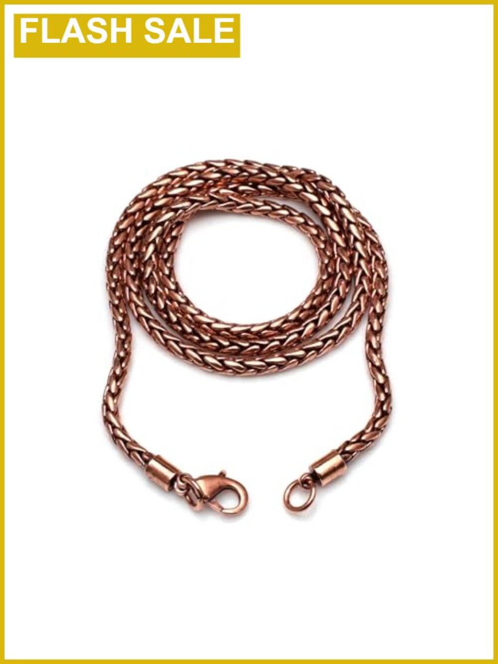 Oxidized Copper Wheat Chain Necklace Solid Copper Unisex Jewelry Gift